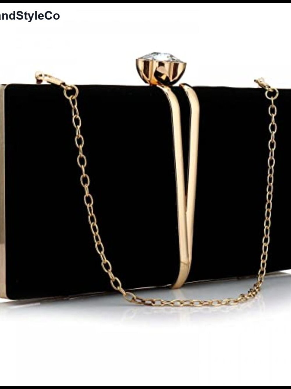 Velvet Evening Clutch Vintage Diamond Clasp Detachable Chain Crossbody